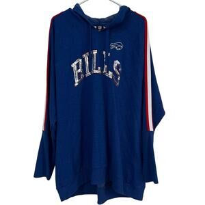 Buffalo Bills NFL Women's Royal Blue Sequin Hoodie Size 3XL Sports Football